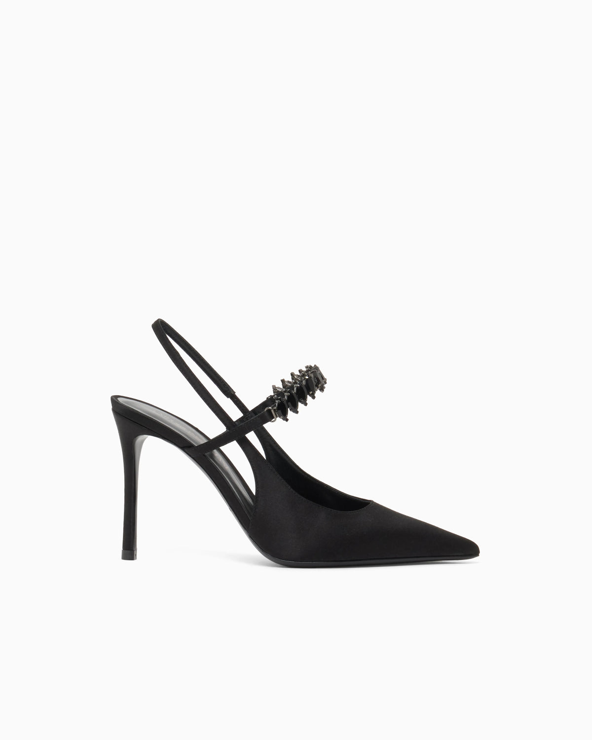 Satin slingback court shoes