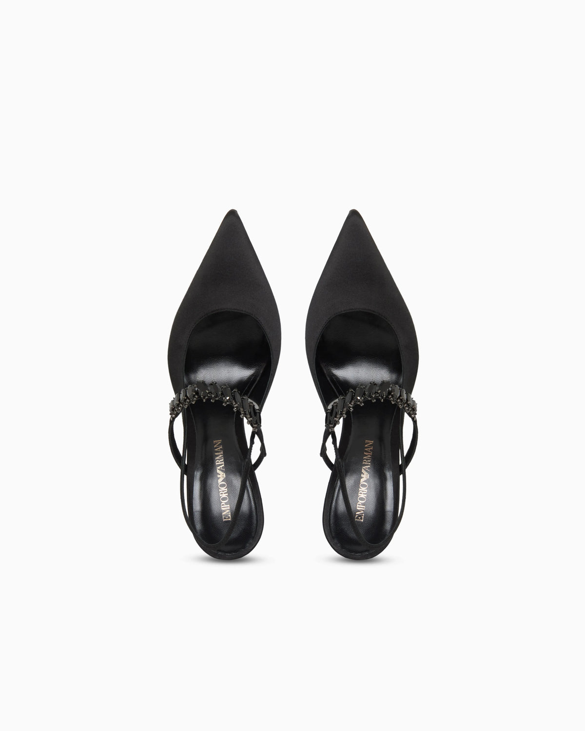 Satin slingback court shoes