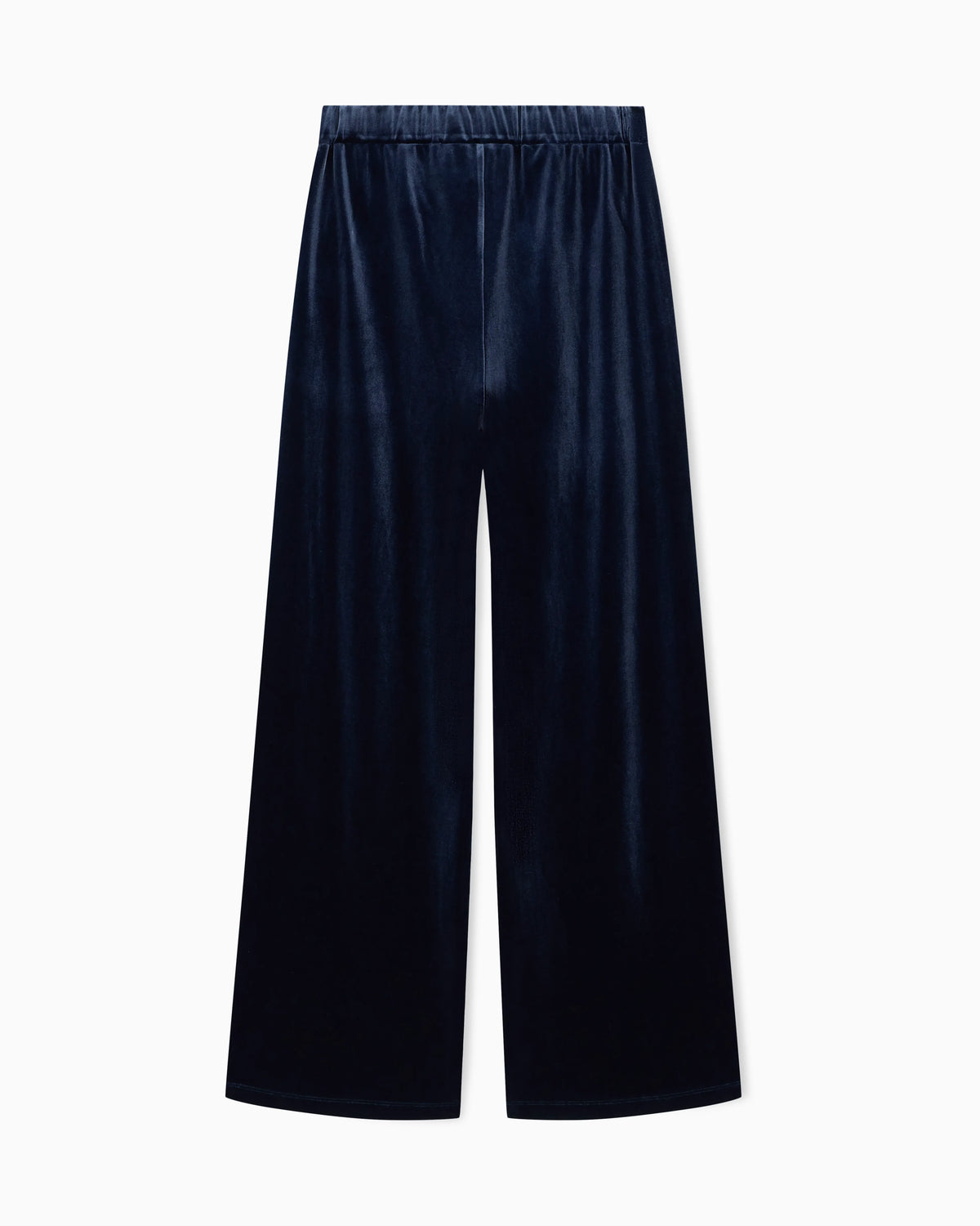 Wide-leg stretch chenille trousers with side pockets