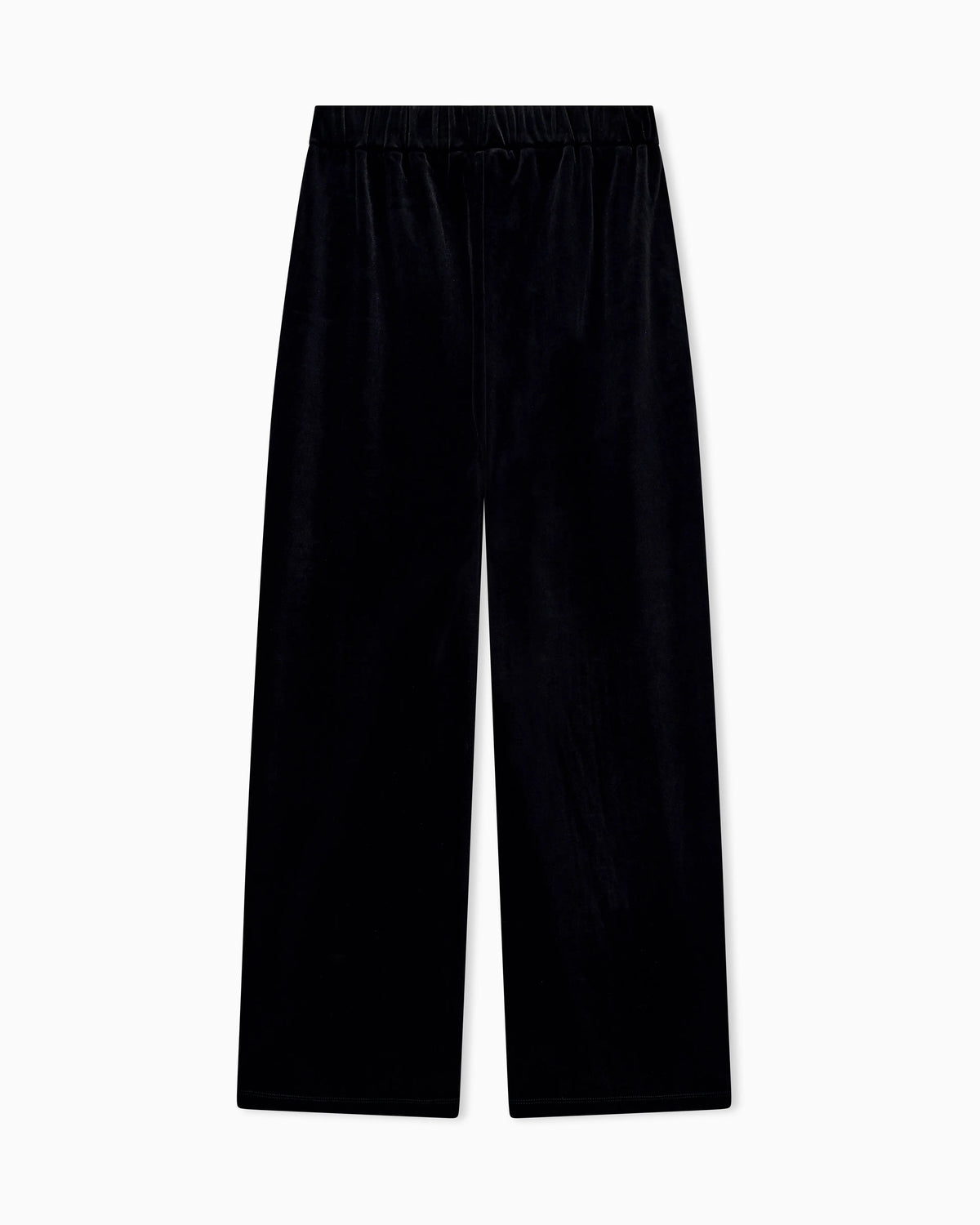 Wide-leg stretch chenille trousers with side pockets