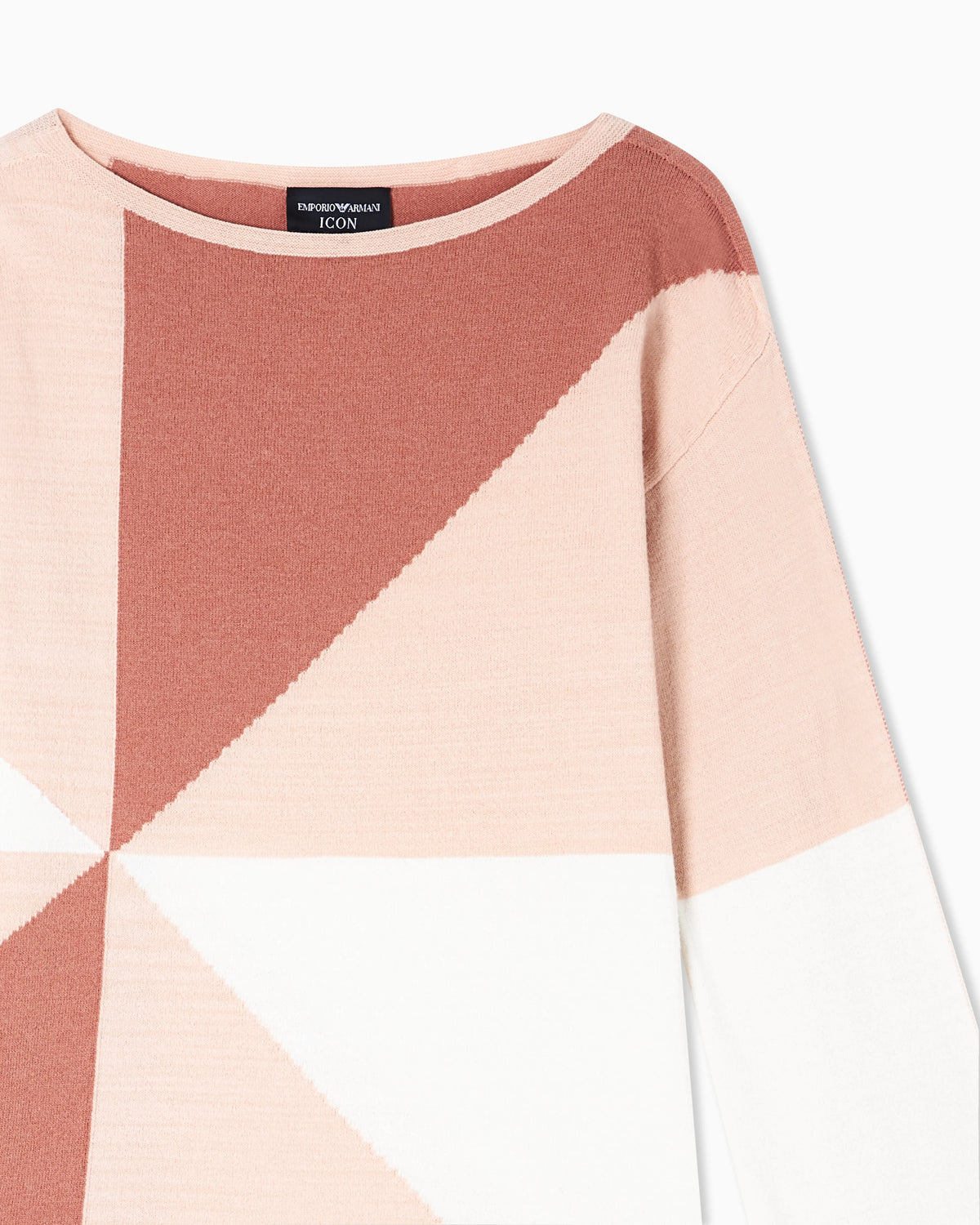 Icon jumper with check intarsia motif