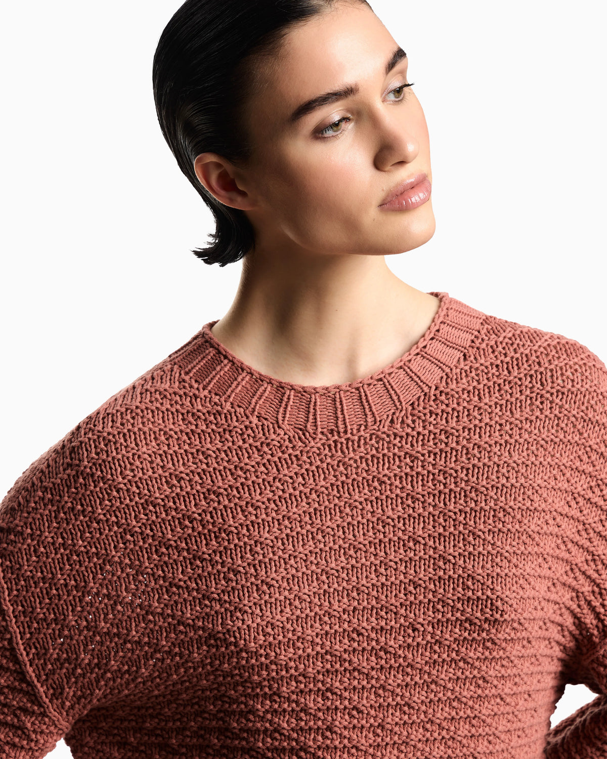 Icon jumper with links-stitch knit and 3D motif