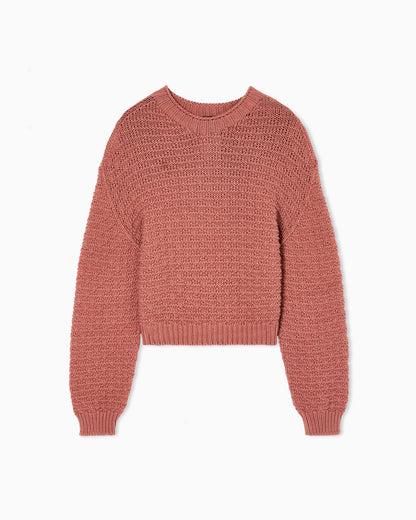 Icon jumper with links-stitch knit and 3D motif