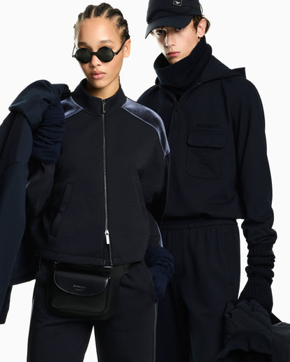 Double jersey blouson with chenille tape Travel Essential