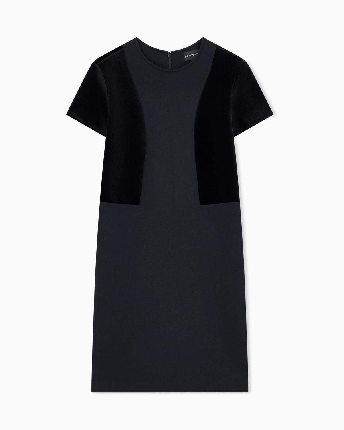 Double jersey dress with chenille tape Travel Essential