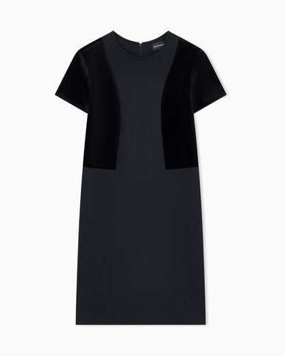 Double jersey dress with chenille tape Travel Essential