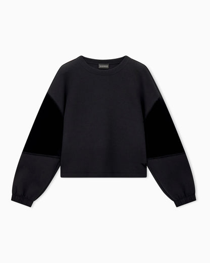 Double jersey sweatshirt with chenille tape Travel Essential