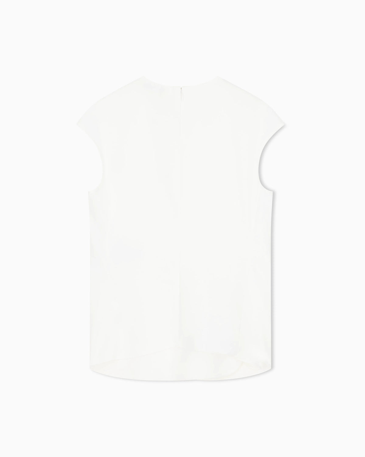 Top in techno twill with high collar and bow detail