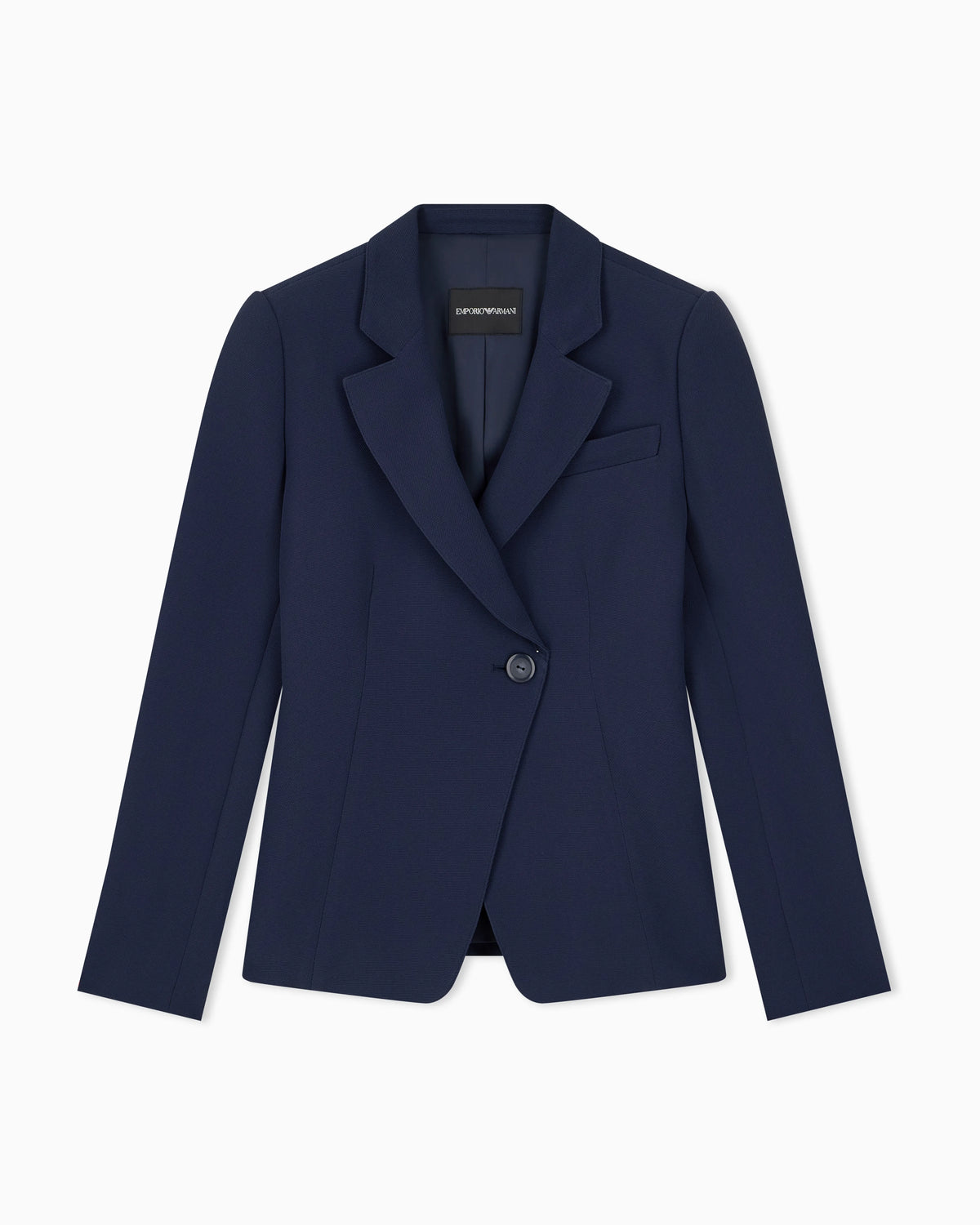 Tailored single-breasted blazer with notched lapels