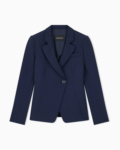 Tailored single-breasted blazer with notched lapels