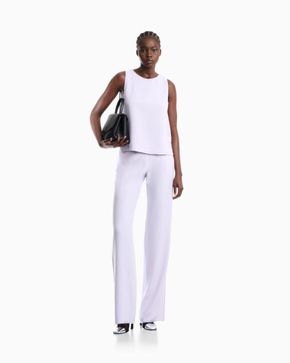 Textured sleeveless top with round neckline and back zip