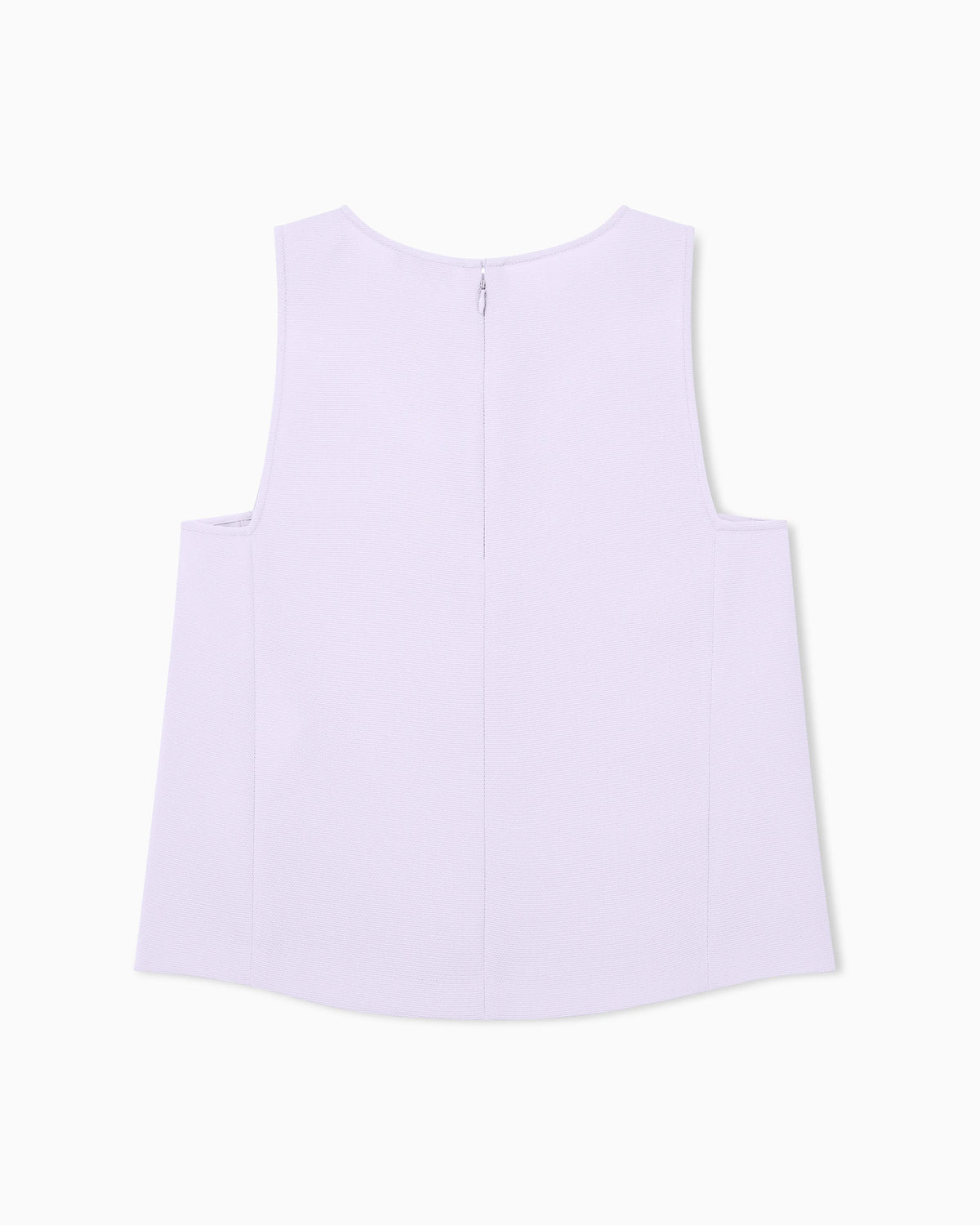Textured sleeveless top with round neckline and back zip