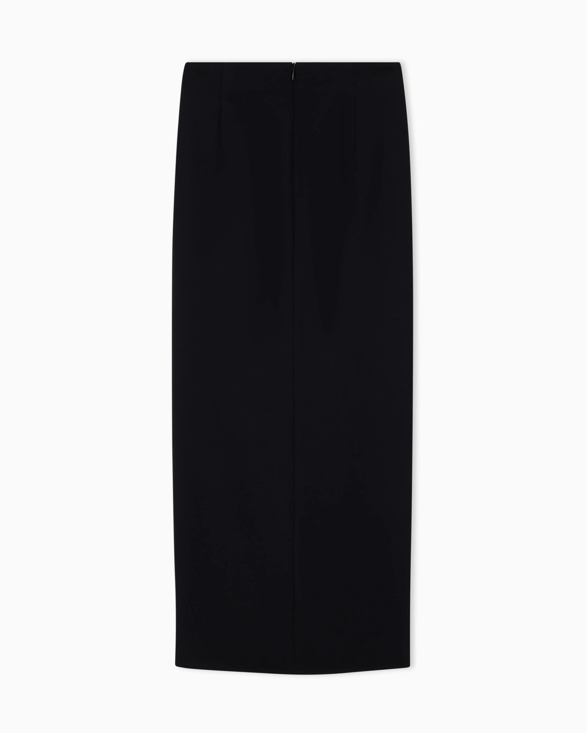 Unlined wrap skirt in techno cady with metallic buttons