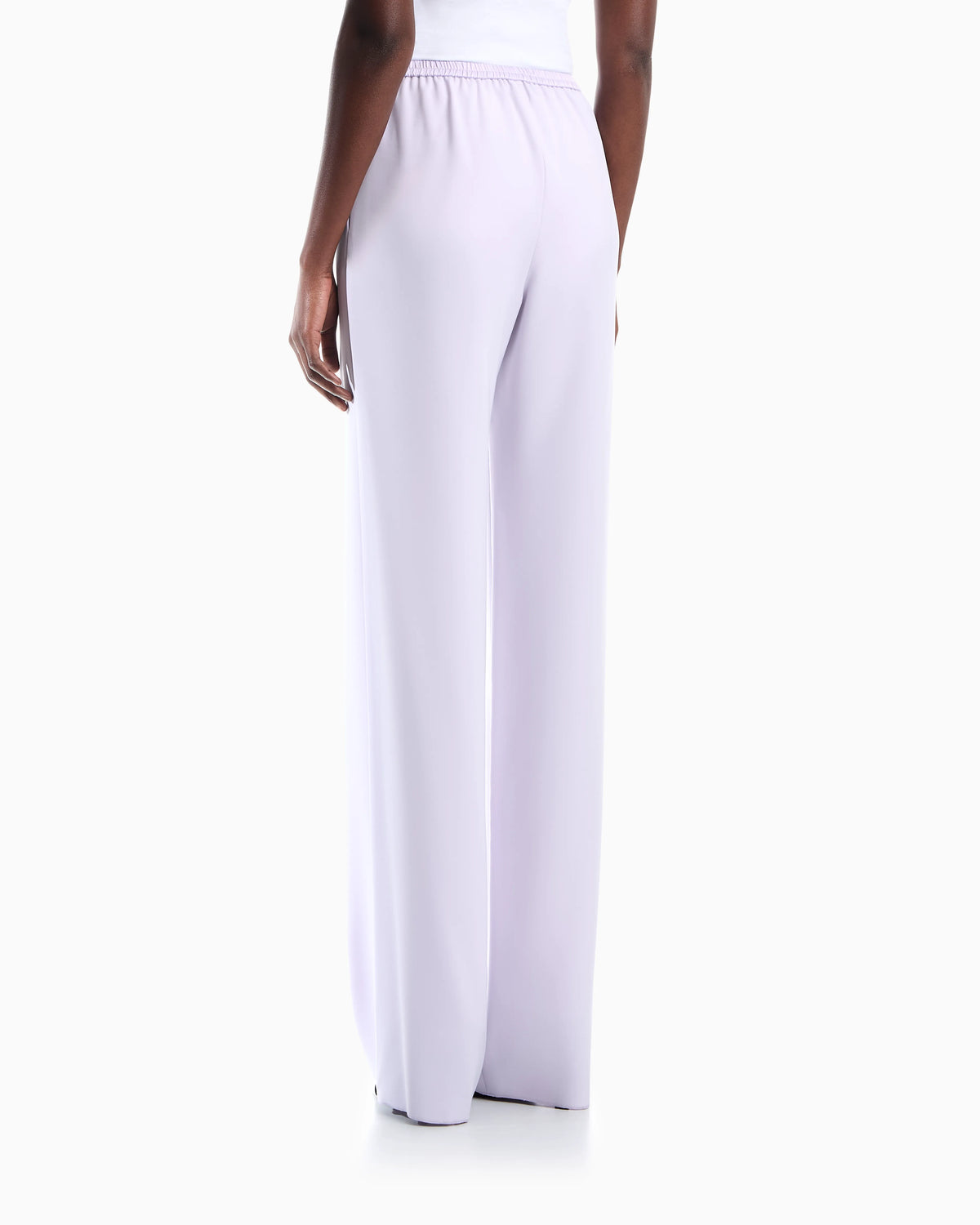 Techno cady wide-leg trousers with an elasticated waistband