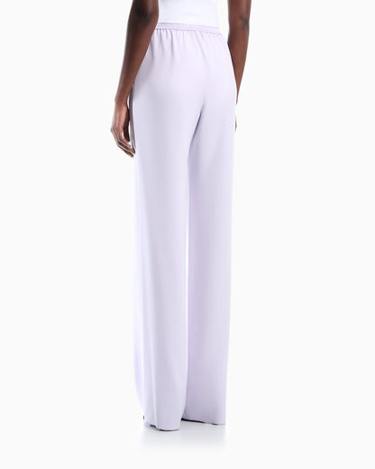 Techno cady wide-leg trousers with an elasticated waistband