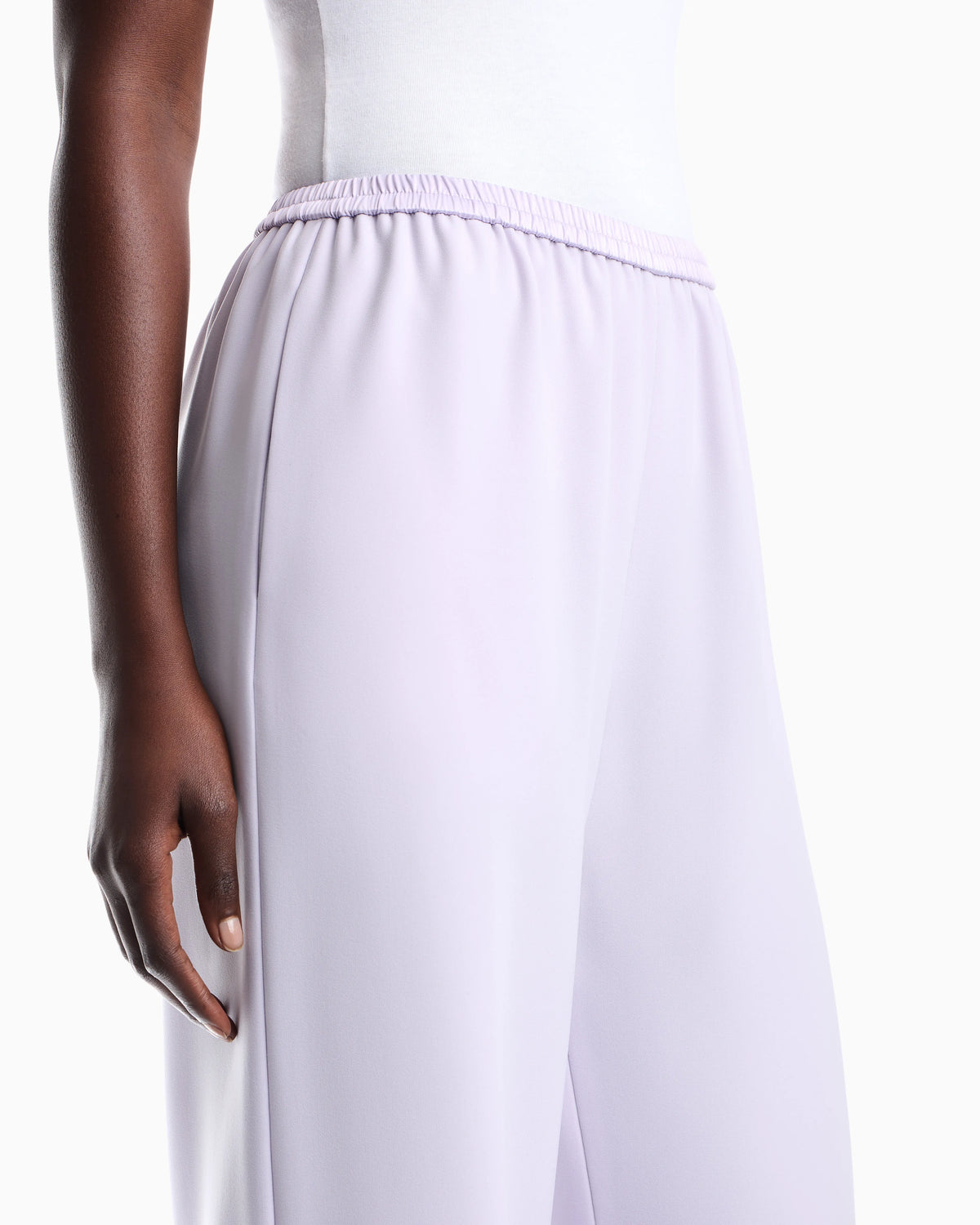 Techno cady wide-leg trousers with an elasticated waistband