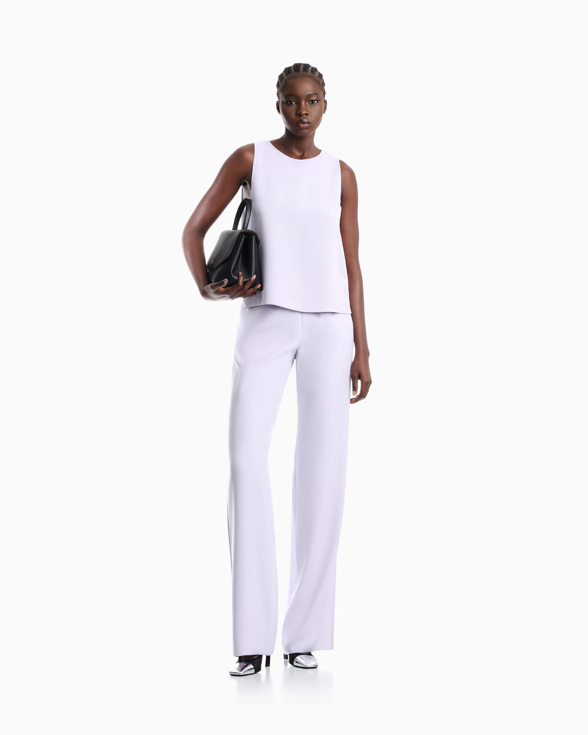 Techno cady wide-leg trousers with an elasticated waistband