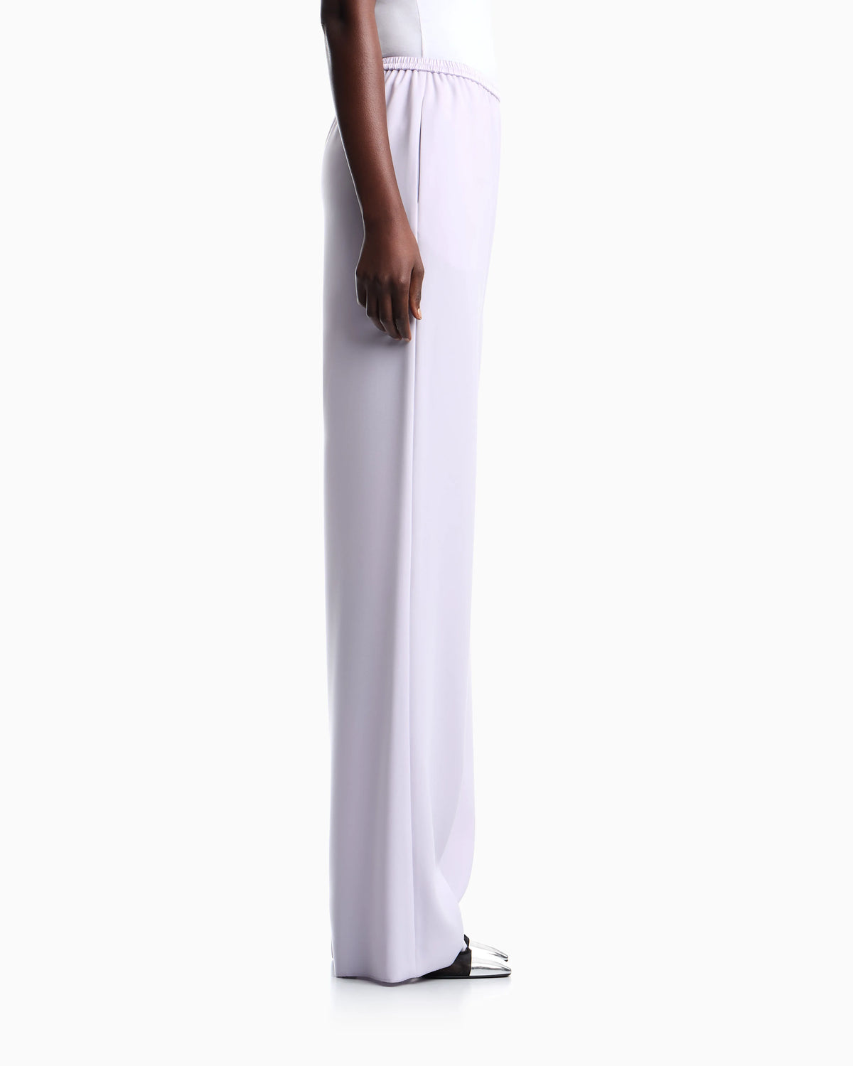 Techno cady wide-leg trousers with an elasticated waistband