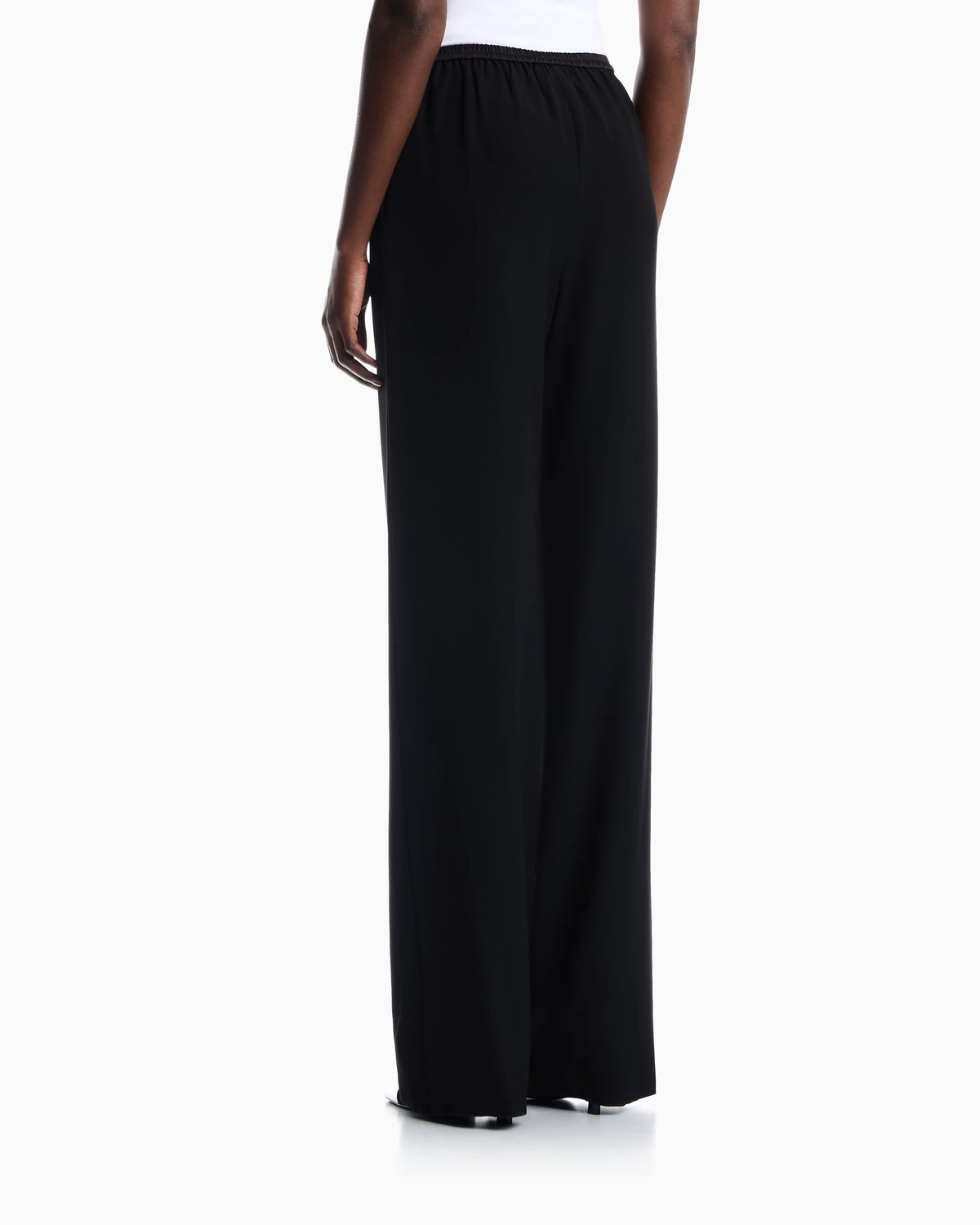 Techno cady wide-leg trousers with an elasticated waistband