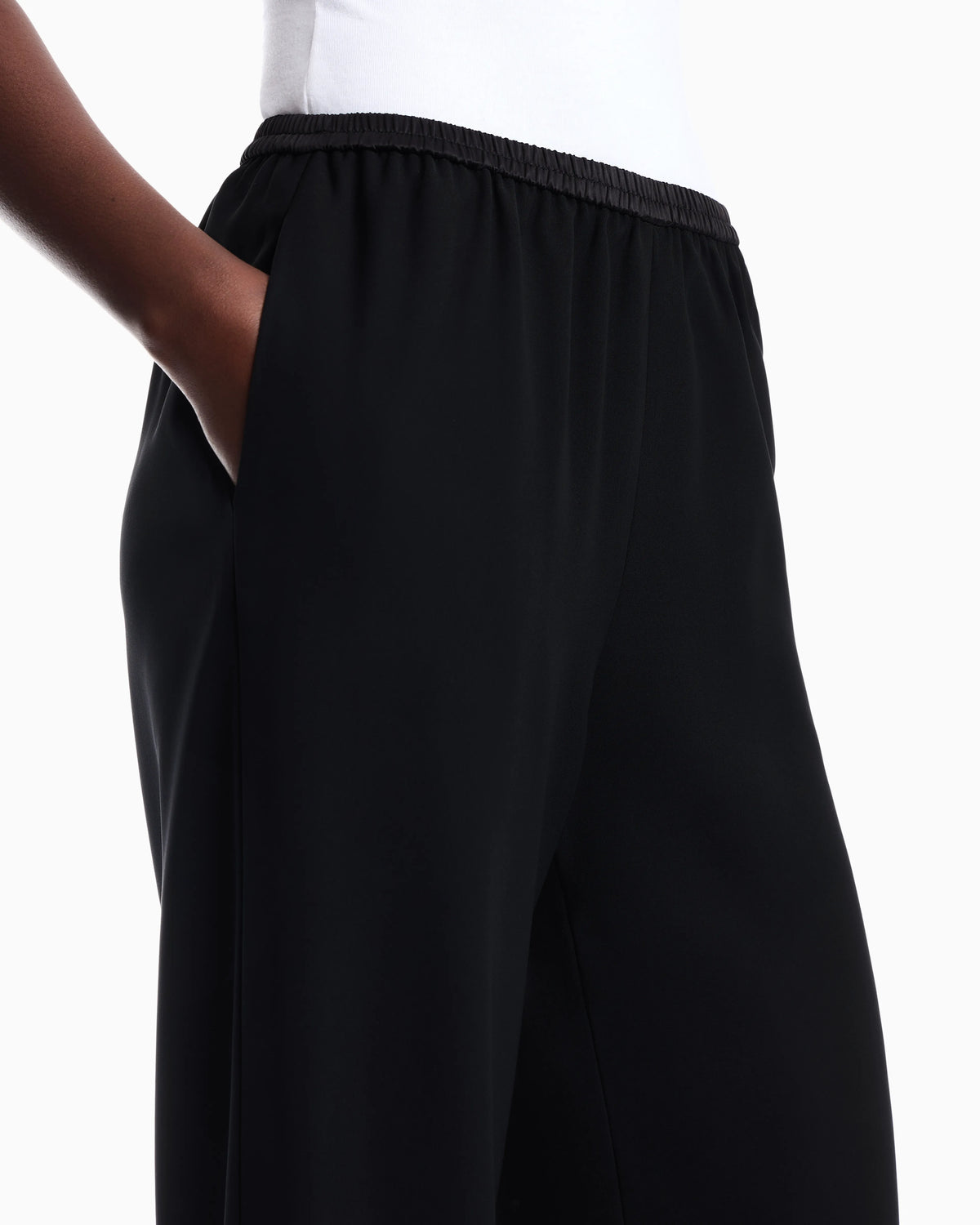 Techno cady wide-leg trousers with an elasticated waistband