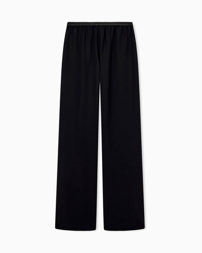 Techno cady wide-leg trousers with an elasticated waistband
