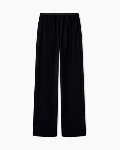 Techno cady wide-leg trousers with an elasticated waistband