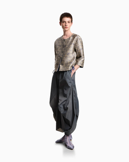Jacquard jacket with geometric motif