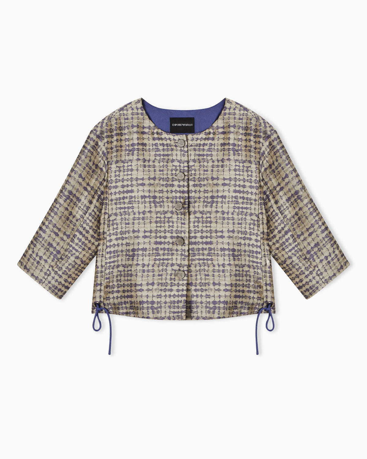 Jacquard jacket with geometric motif