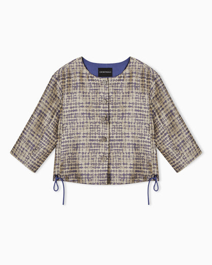 Jacquard jacket with geometric motif