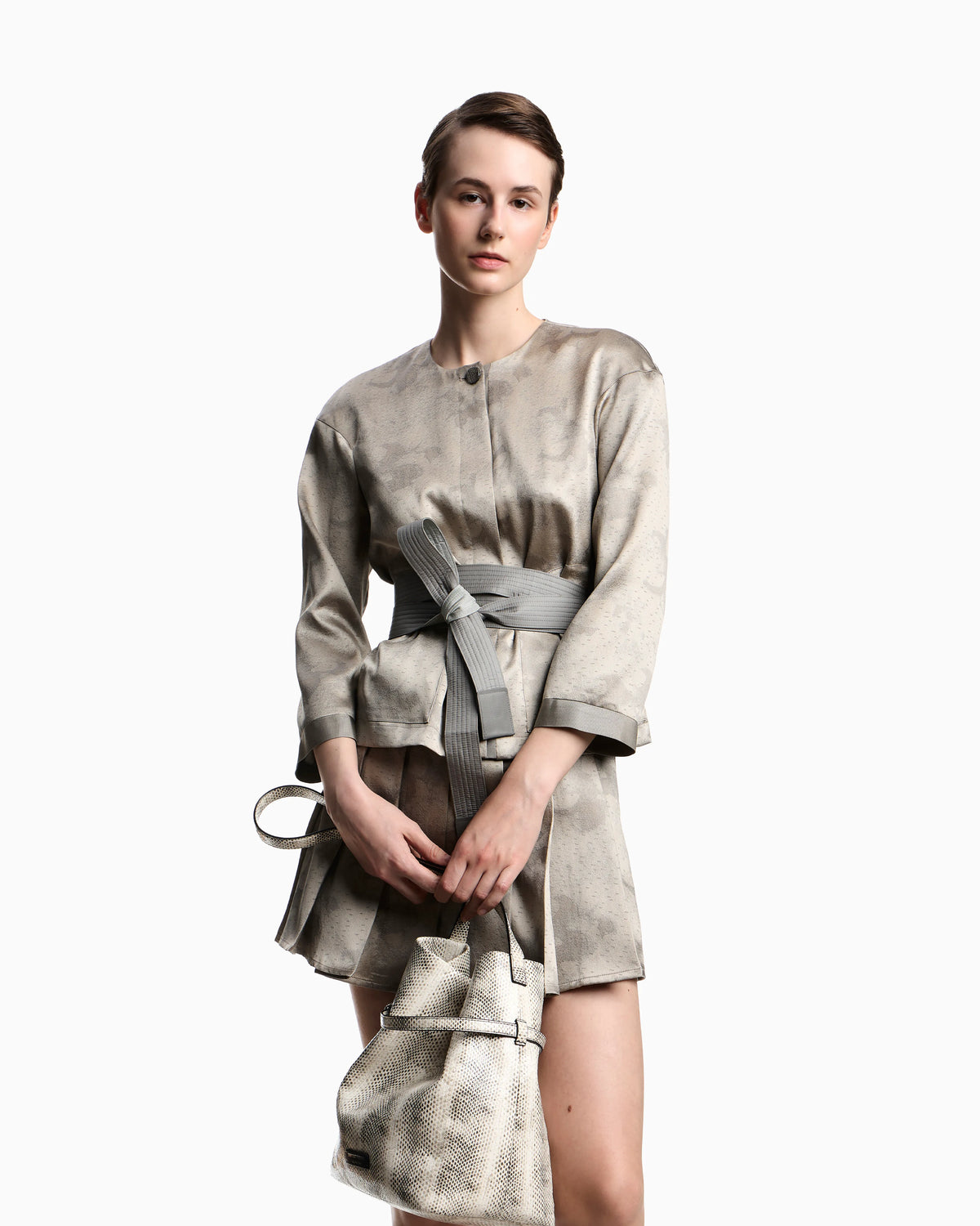 camo flower jacquard fabric jacket
