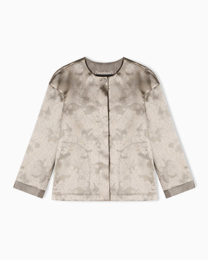 camo flower jacquard fabric jacket
