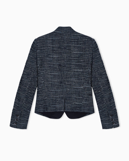 Guru collar jacket in denim-effect tweed
