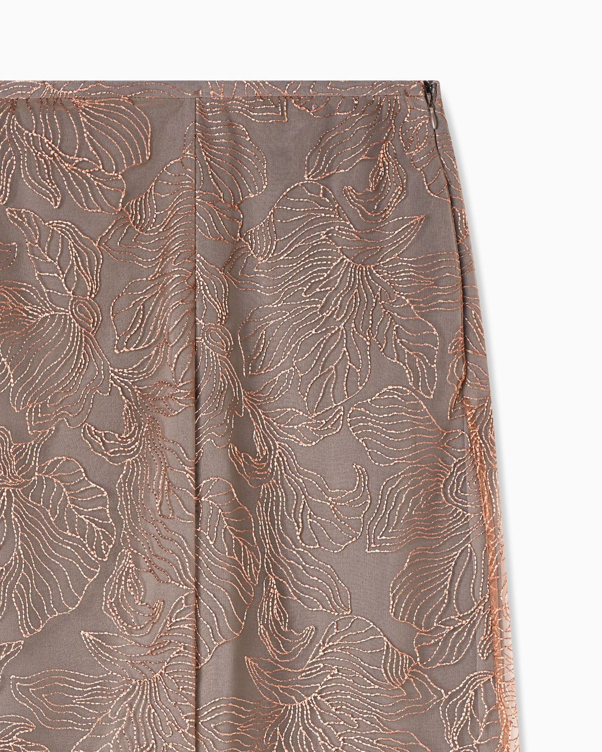 Tulle trousers embroidered with an embossed lurex flowers pattern
