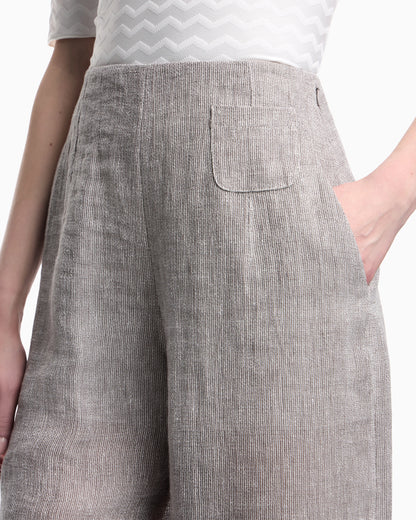 Wide-leg linen gauze trousers