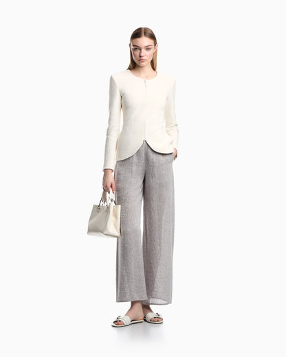 Wide-leg linen gauze trousers