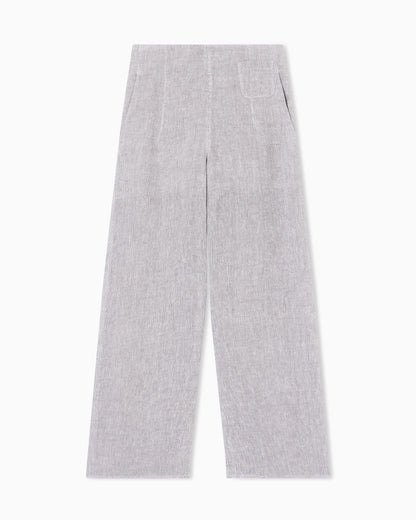 Wide-leg linen gauze trousers