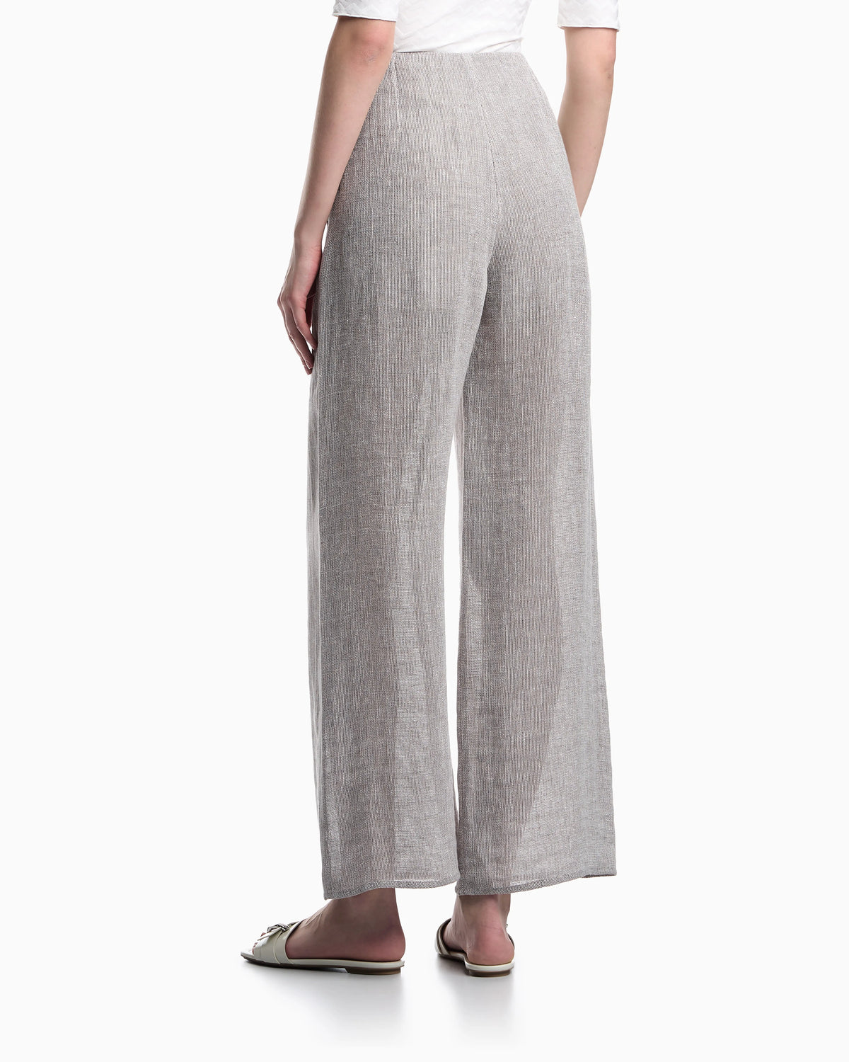 Wide-leg linen gauze trousers