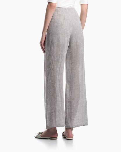 Wide-leg linen gauze trousers