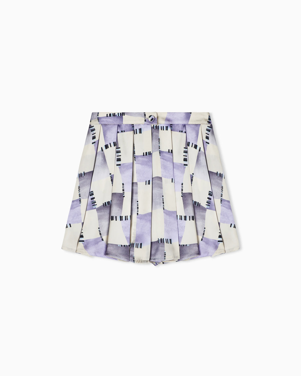 Check print satin culottes