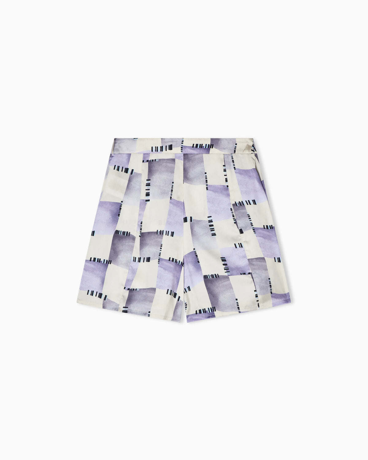 Check print satin culottes