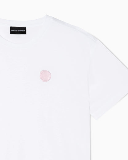 Organic jersey T-shirt with logo stamp