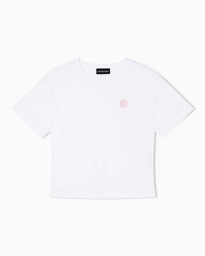 Organic jersey T-shirt with logo stamp