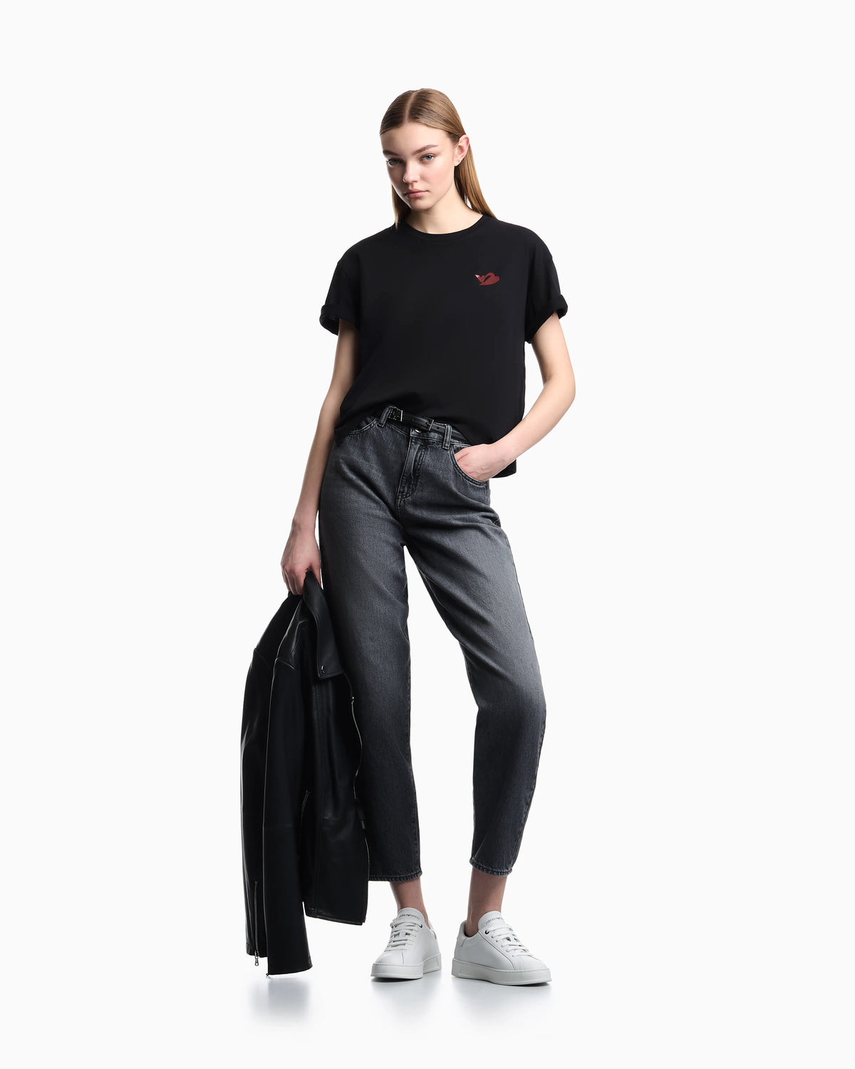 Organic jersey T-shirt with logo stamp
