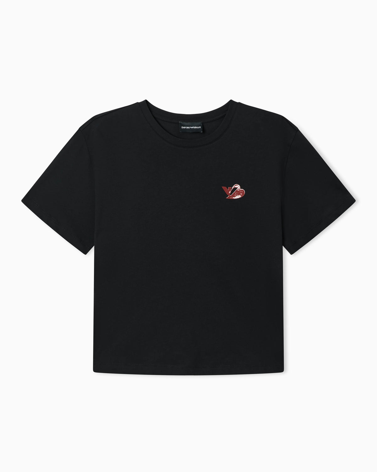 Organic jersey T-shirt with logo stamp