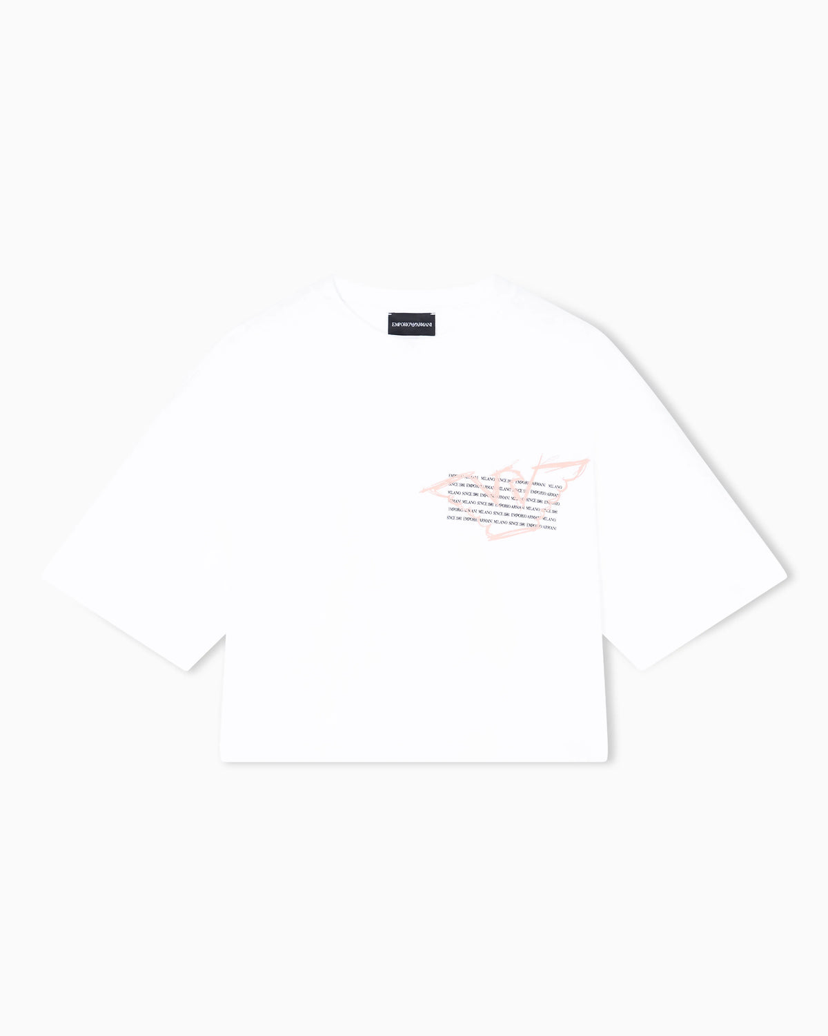 Cropped jersey T-shirt with eagle print
