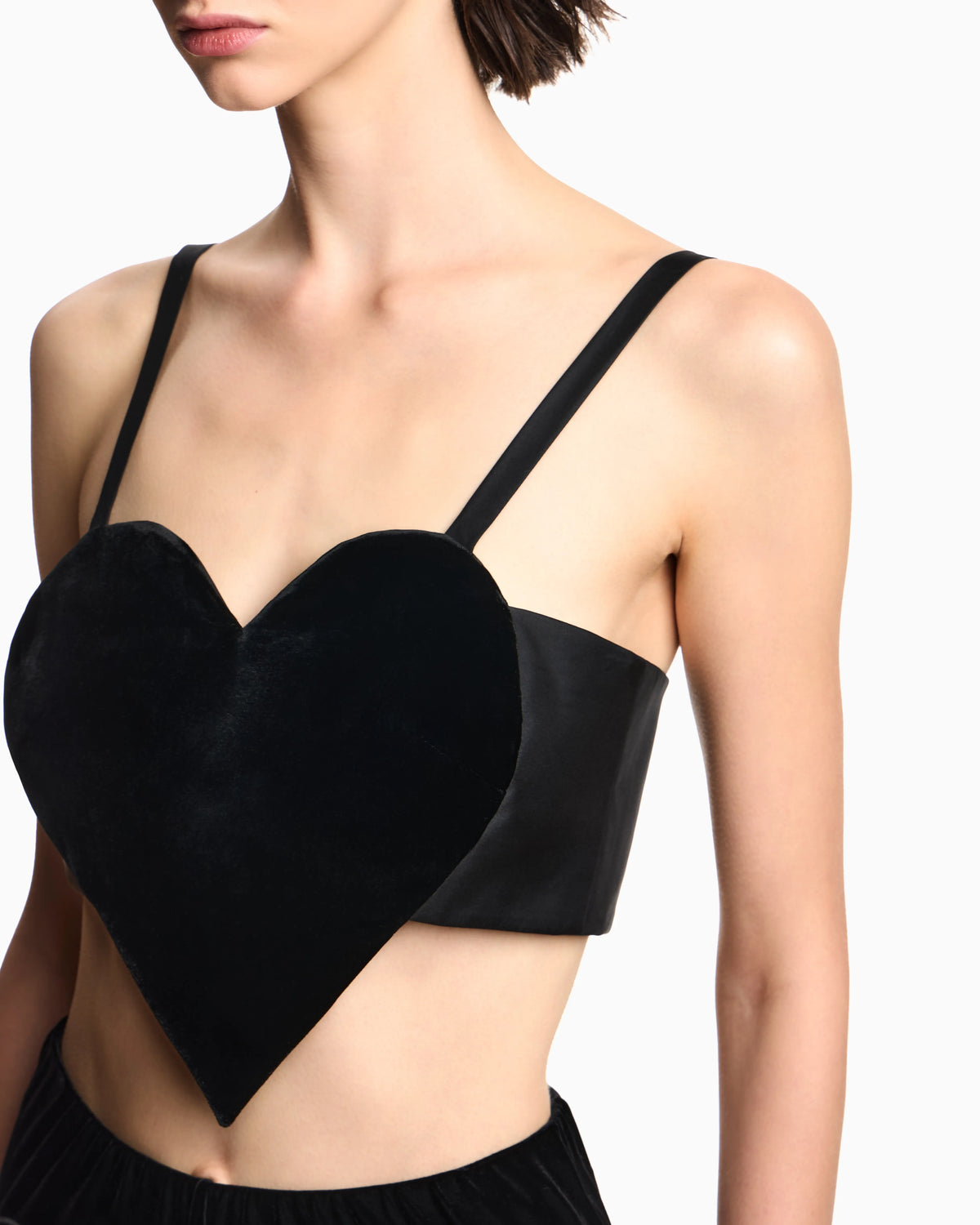 Liquid velvet top with heart