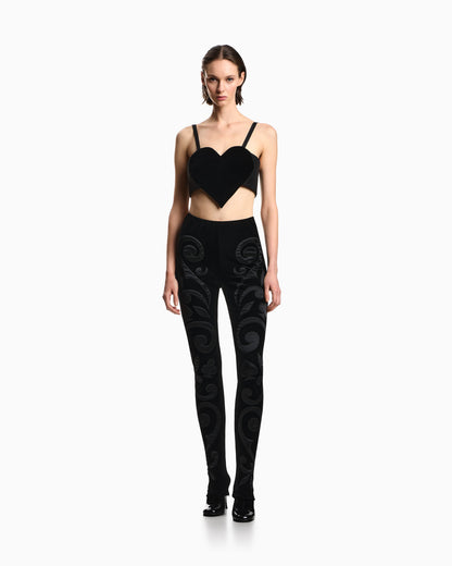 Liquid velvet top with heart