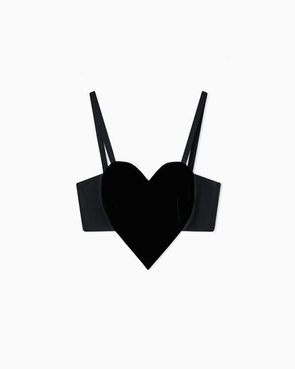 Liquid velvet top with heart