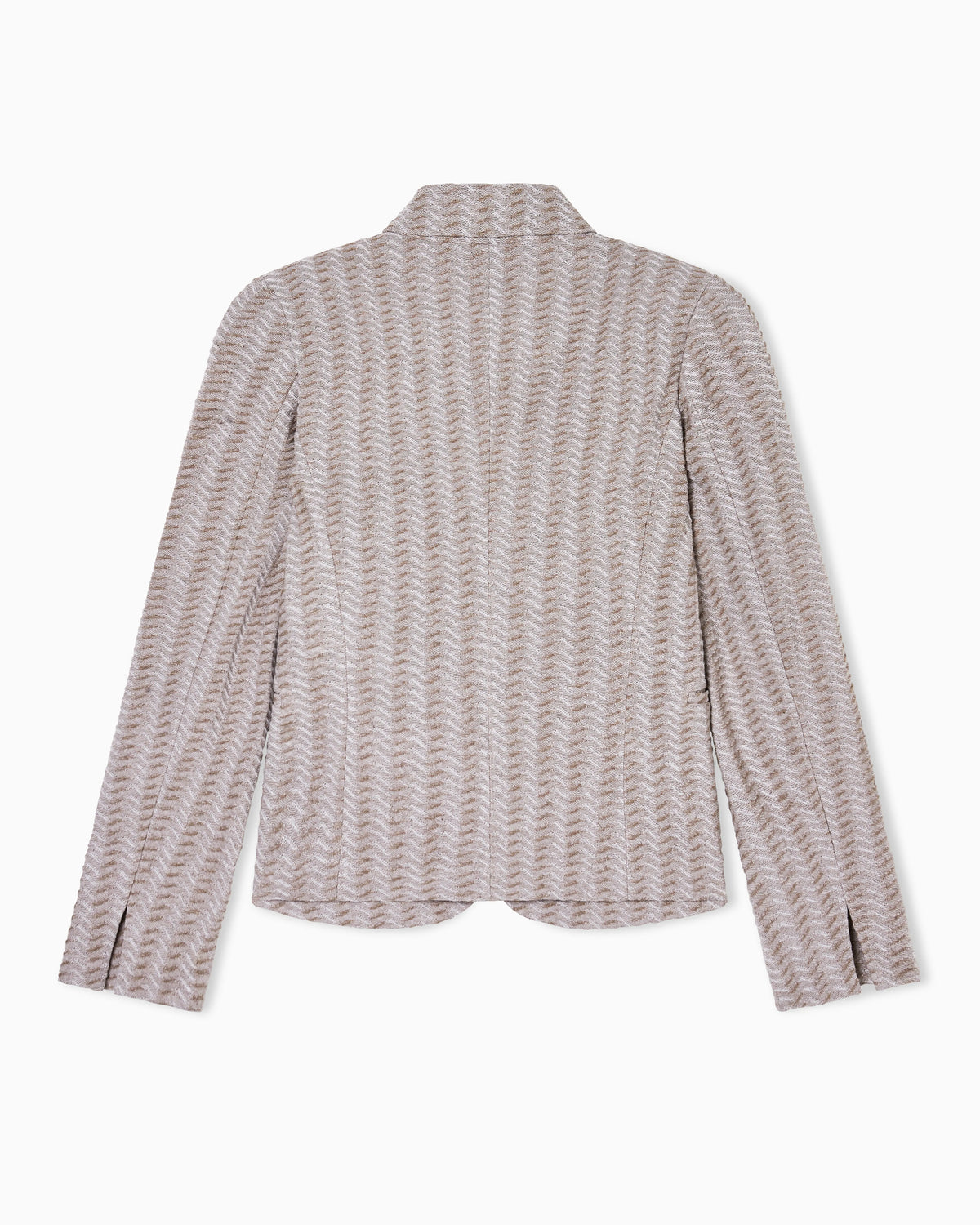 Jacquard jersey knit jacket with an embossed wave design