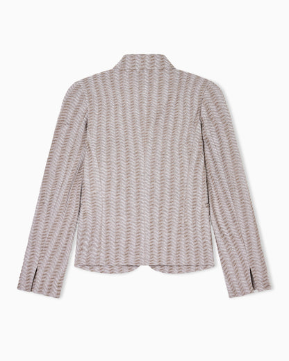 Jacquard jersey knit jacket with an embossed wave design